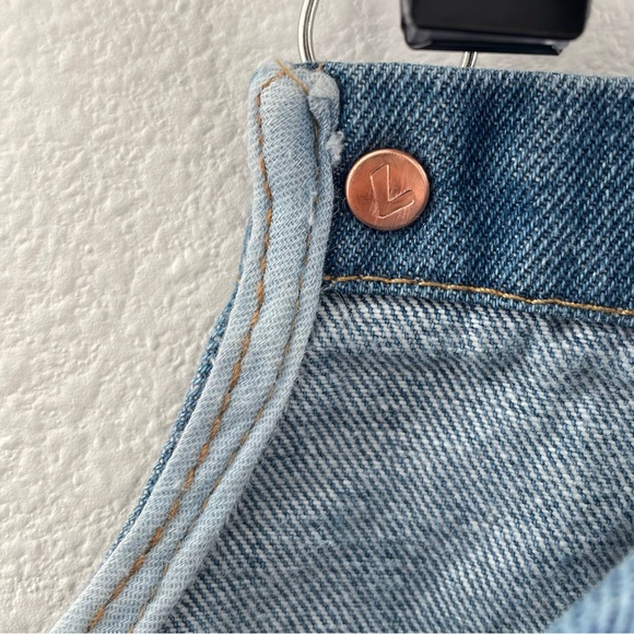 7 for all mankind girls jean jumper overall denim dress snap pockets | 12M - Picture 6 of 6